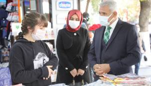 BAŞKAN GÜDER, İNÖNÜ CADDESİ ESNAFLARINI GEZDİ BAŞKAN GÜDER: "COVİD-19 YENİ TEDBİRLERİNE RİAYET EDELİM"