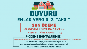 BATTALGAZİ BELEDİYESİ'NDEN VERGİ UYARISI