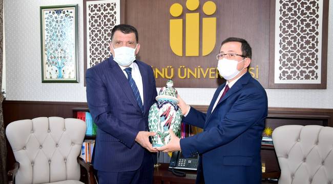 İnönü Üniversitesi Rektörü Ahmet Kızılay'ı ziyaret eden Başkan Gürkan,