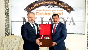 BURSA BÜYÜKŞEHİR BELEDİYE BAŞKANI AKTAŞ'I KABUL EDEN BAŞKAN GÜRKAN