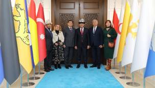 KIRGIZİSTAN HEYETİNDEN BAŞKAN GÜDER'E KARDEŞLİK ZİYARETİ
